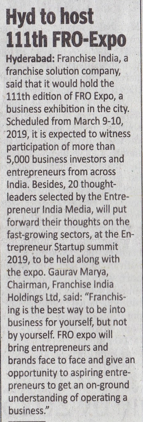 The Hans India Business Expo - 09-10 Mar 2019