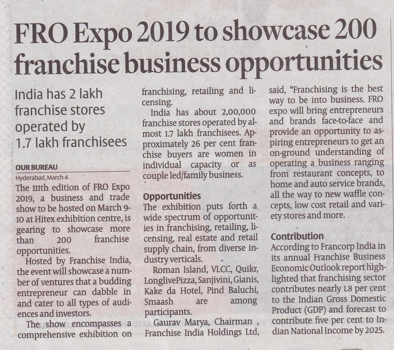 The Hindu Business Line Business Expo - 04 Mar 2019